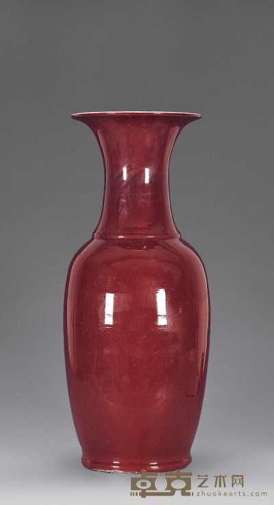 清中期 均红釉瓶 21.5×58cm
